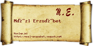 Mözl Erzsébet névjegykártya